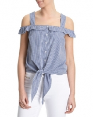 Gingham Bardot With Tie Front