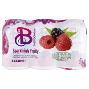Ballygowan Sparkling Water Rasp/Blkby Can 6 Pack