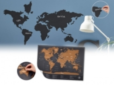 United Office® Scratch Map/ World Chalkboard