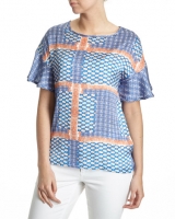 Dunnes Stores  Frill Sleeve Print Top