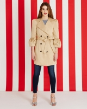 Savida Puff Sleeve Trench Coat