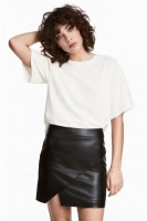 HM   Leather wrap skirt