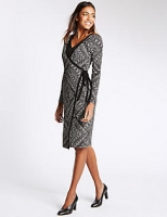Marks and Spencer  Tribal Print Layered Wrap Dress with Tie