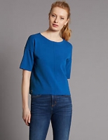 Marks and Spencer  Knitted Round Neck Short Sleeve Jumper