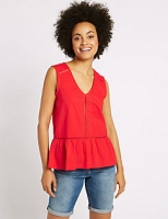 Marks and Spencer  Pure Cotton V-Neck Sleeveless Shell Top