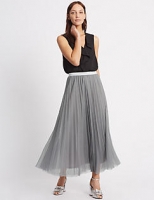 Marks and Spencer  Tiered Mesh Straight Maxi Skirt