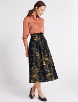 Marks and Spencer  Tie Waist Floral Print A-Line Skirt