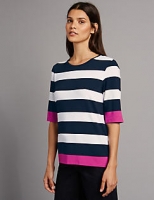 Marks and Spencer  Block Striped Half Sleeve T-Shirt