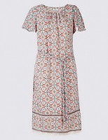 Marks and Spencer  Printed Tie Waist Tunic Midi Dress