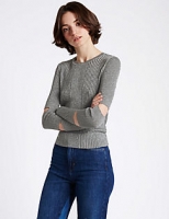 Marks and Spencer  Textured Metallic Cut Out Sleeve Jumper