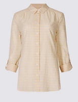 Marks and Spencer  Pure Cotton Checked Long Sleeve Shirt
