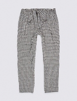 Marks and Spencer  Tie Waist Checked Trousers (3-14 Years)
