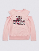 Marks and Spencer  Cotton Rich Sequin Sweatshirt (3-14 Years)