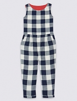 Marks and Spencer  Pure Cotton Checked Jumpsuit (3 Months - 5 Years)