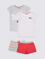 Marks and Spencer  2 Pack Pure Cotton Short Pyjamas (9 Months - 8 Years)