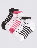 Marks and Spencer  5 Pairs of Cotton Rich Socks with Freshfeet (12 Months - 6 Y