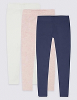 Marks and Spencer  3 Pack StayNEW Cotton Leggings with Stretch (3 Months - 5 Ye