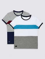 Marks and Spencer  2 Pack Colour Block T-Shirts (3-14 Years)