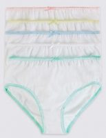 Marks and Spencer  5 Pack Pure Cotton Assorted Trim Briefs (18 Months - 12 Year