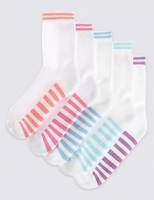Marks and Spencer  5 Pairs of Cotton Rich Sports Socks with Freshfeet (3-14 Yea