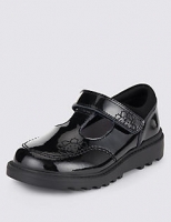 Marks and Spencer  Kids Freshfeet Coated Leather School Shoes with Silver Tech