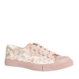 Velvet Lace Up Trainers