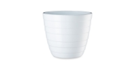 White Grooved Ceramic Pot