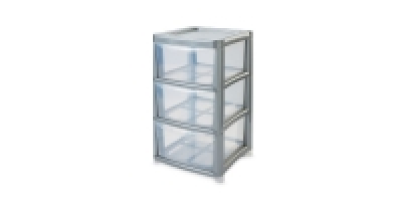 Premier Large Grey 3 Drawer Tower