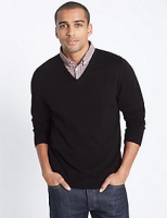 Marks and Spencer  Pure Cotton Checked Mock Shirt Jumper