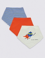 Marks and Spencer  3 Pack Pure Cotton Baby Dribble Bibs