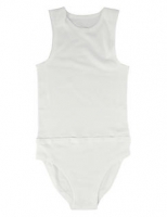 Marks and Spencer  Pure Cotton Sleeveless Bodysuit with Popper Tummy (9-16 Year