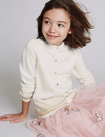 Marks and Spencer  Cotton Rich Sparkle Cardigan (3-14 Years)