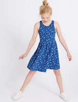 Marks and Spencer  Cotton All Over Print Dress with Stretch (3-14 Years)