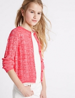 Marks and Spencer  Cotton Rich Pointelle Cardigan (3-14 Years)