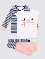 Marks and Spencer  2 Pack Cotton Pyjamas with Stretch (9 Months - 8 Years)