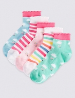 Marks and Spencer  5 Pack of Cotton Rich Socks with Freshfeet (12 Months - 14 Y