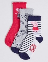 Marks and Spencer  3 Pairs of Peppa Pig Freshfeet Socks (1-6 Years)