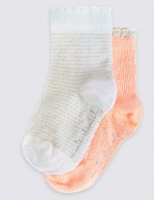 Marks and Spencer  2 Pairs of Cotton Rich Socks (0-24 Months)