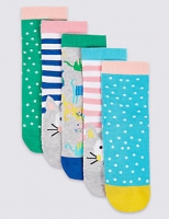 Marks and Spencer  5 Pairs of Freshfeet Socks (1-6 Years)