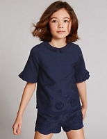 Marks and Spencer  Pure Cotton Broderie Top (3-14 Years)