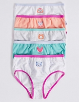 Marks and Spencer  5 Pack Pure Cotton Animal Face Briefs (18 Months - 12 Years)