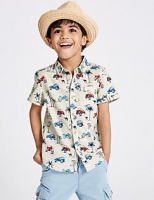 Marks and Spencer  Pure Cotton All Over Print Shirt (3 Months - 5 Years)