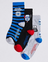 Marks and Spencer  3 Pairs of Cotton Rich Star Wars Socks (1-14 Years)
