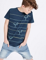 Marks and Spencer  Pure Cotton Flamingo Print T-Shirt (3-14 Years)