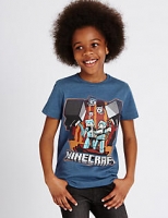Marks and Spencer  Cotton Rich Minecraft T-Shirt (3-14 Years)