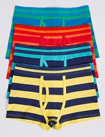 Marks and Spencer  4 Pack Striped Cotton Trunks with Stretch (2-16 Years)