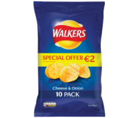 Centra  Walkers Cheese & Onion 10 Pack