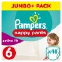 Tesco  Pampers Active Fit Size 6 Jumbo+ X48