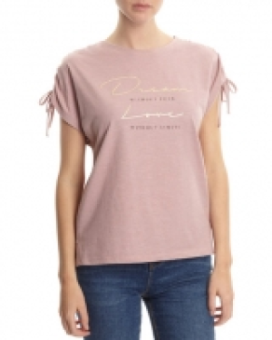 Ruched Slogan T-Shirt