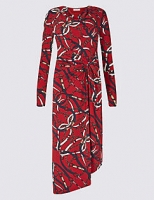 Marks and Spencer  Chain Print Knot Front Bodycon Midi Dress